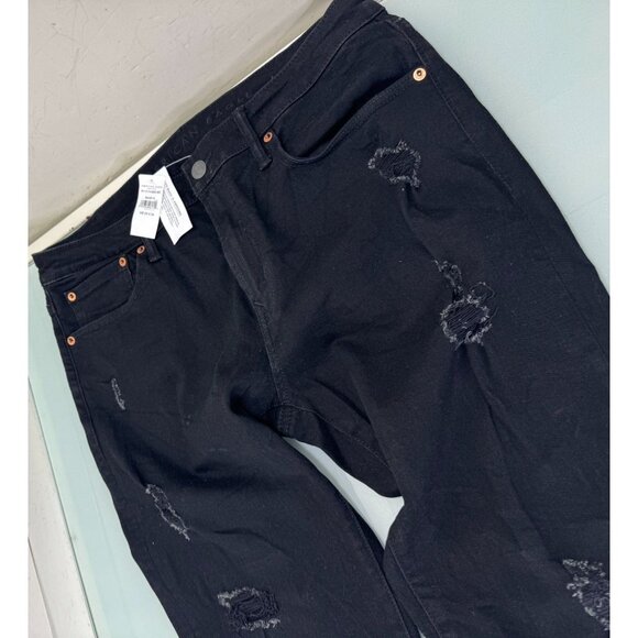 American Eagle Jeans Mens 34X34 Airflex Black Distressed Slim Straight New NWT - Picture 9 of 13